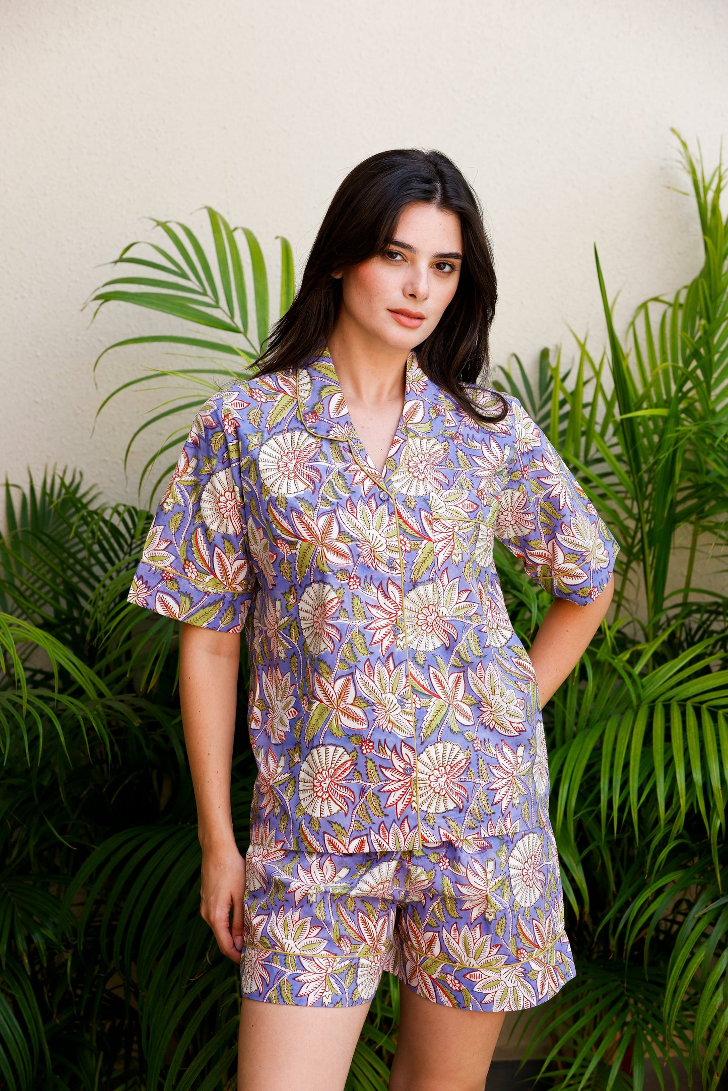 Tera Short PJ Set Periwinkle Blue