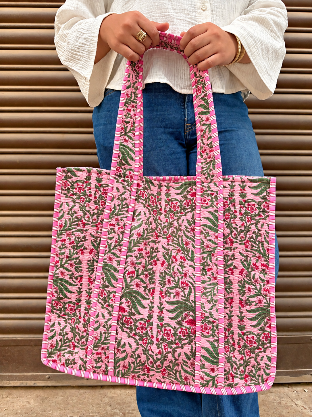 Everywhere Tote in Pink Botanica