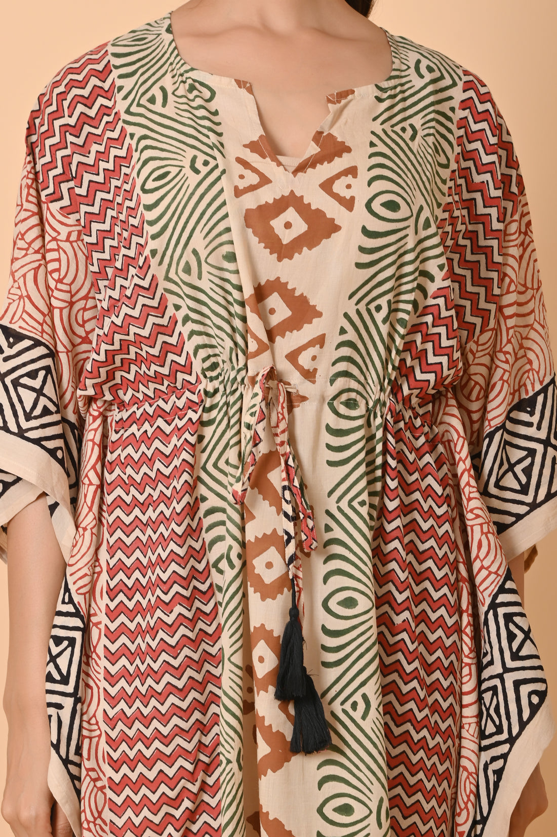 Block Print Cotton Long Kaftan