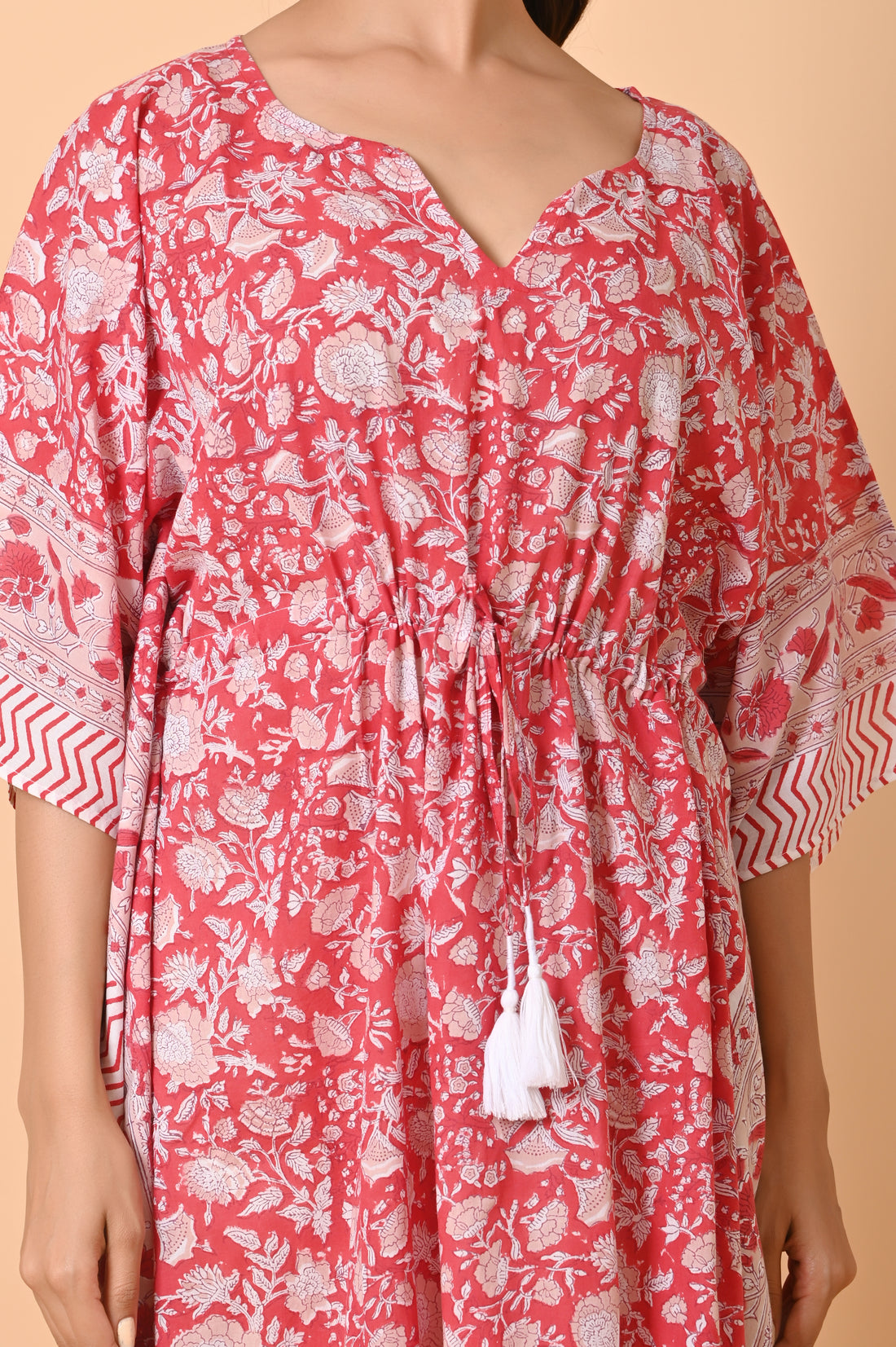 Block Print Cotton Long Kaftan