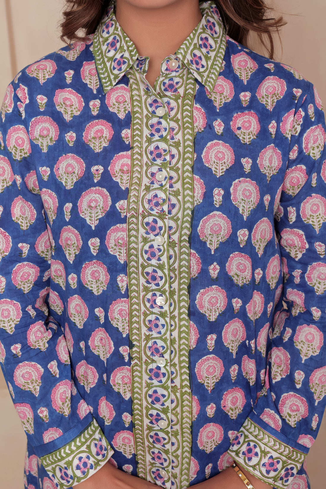 Blue Floral Midi Mary Shirt Dress