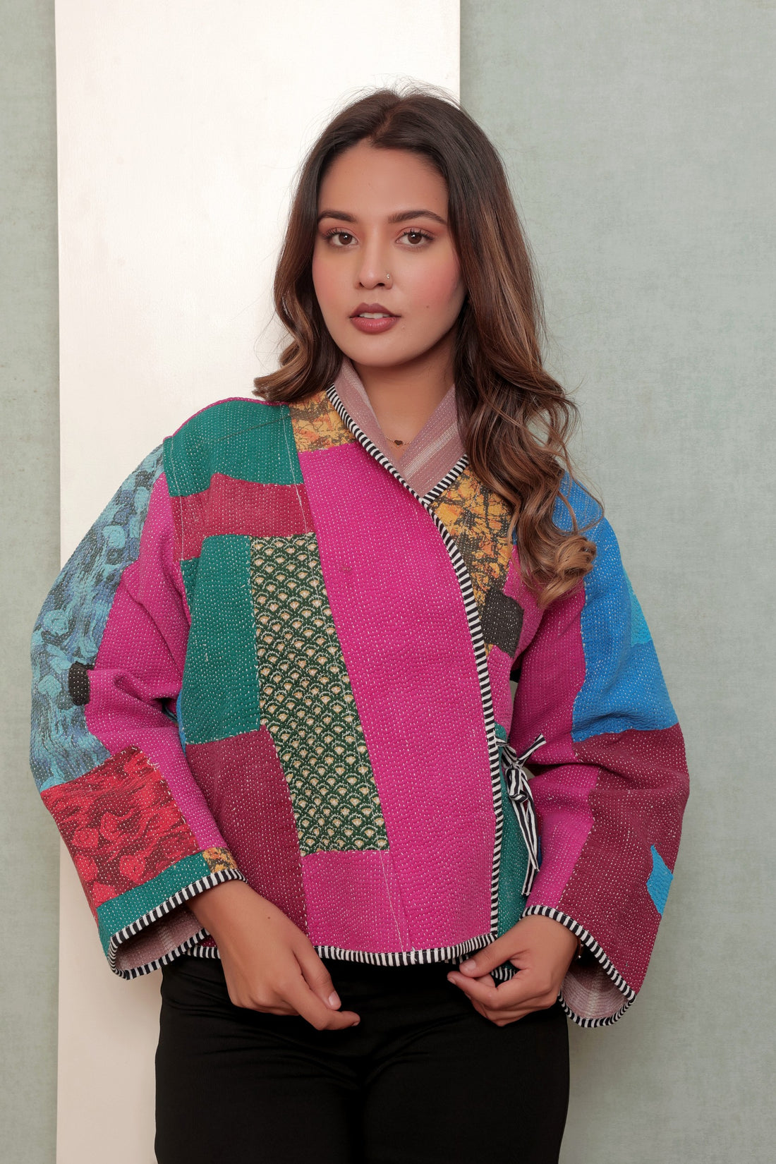 Cotton Kantha Vini Reversible Jacket