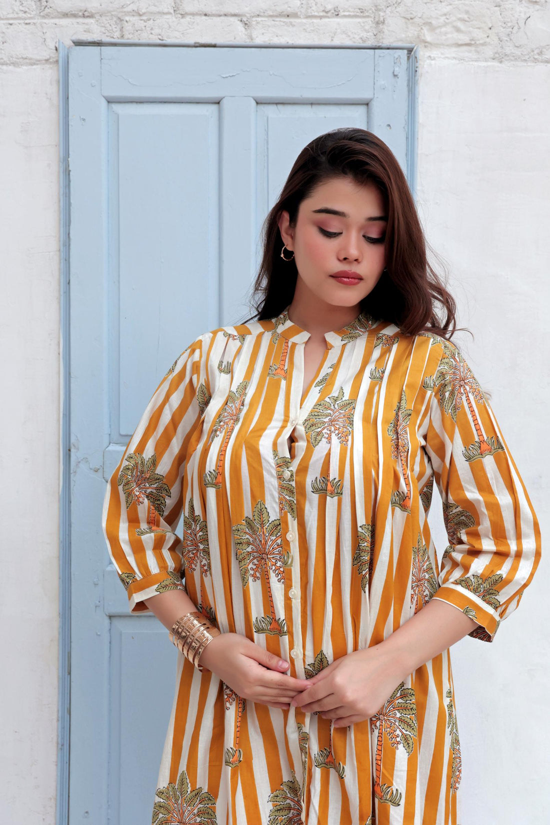 Yellow Floral Midi Palma Dress