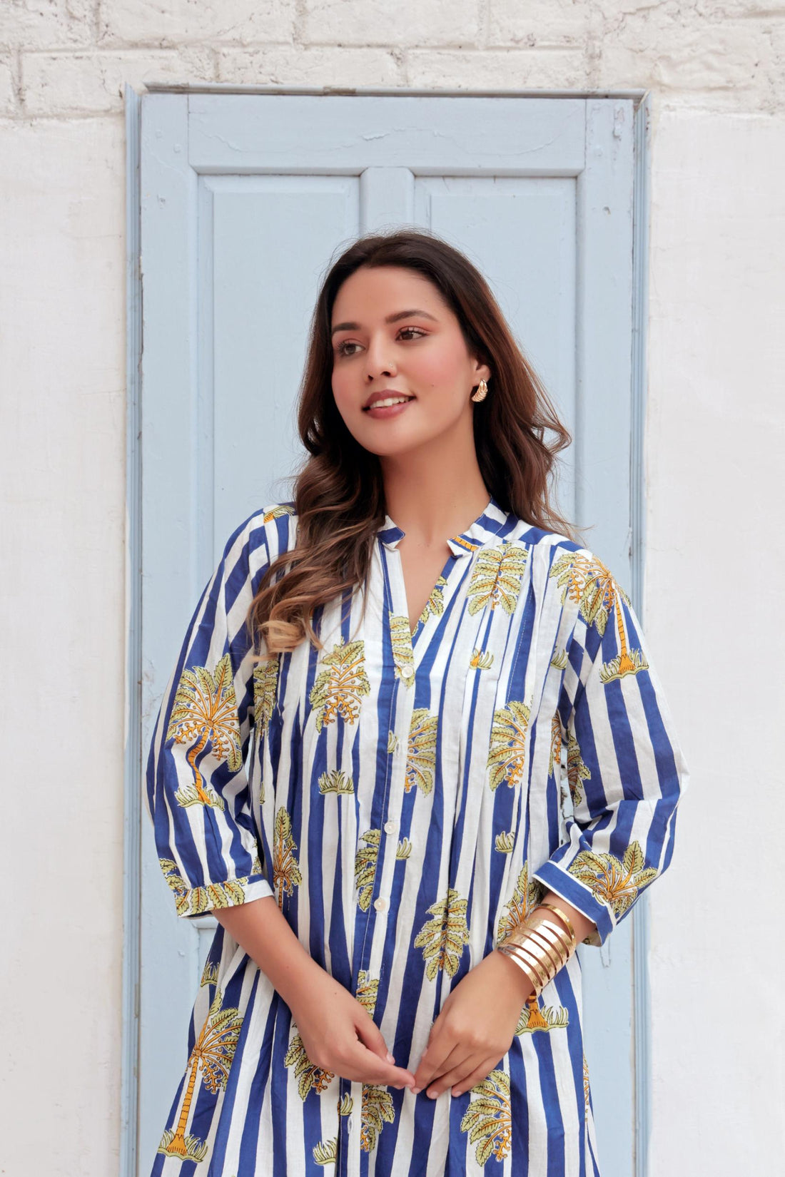 Blue Floral Midi Palma Dress