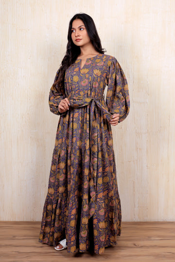 Purple Floral Diva Maxi Dress