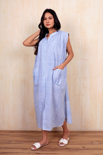 Blue Cotton Aria Dress