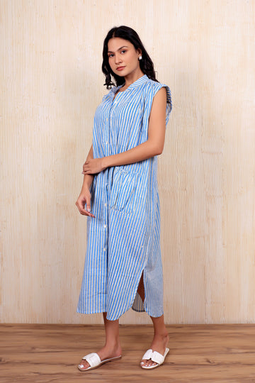Blue Cotton Aria Dress