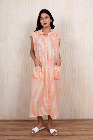 Orange Cotton Aria Dress