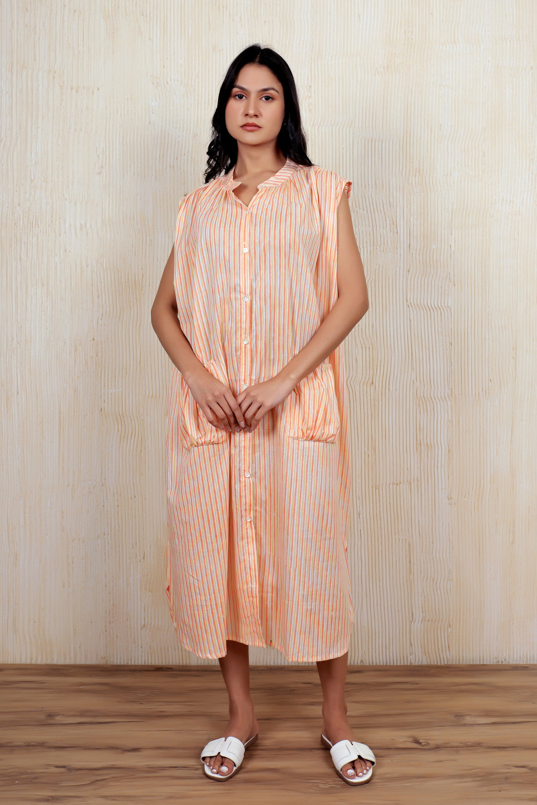 Orange Cotton Aria Dress