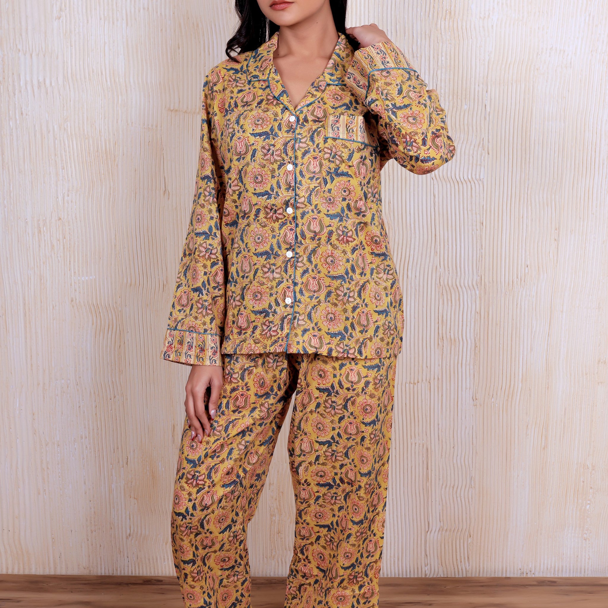 Yellow Floral PJ Set