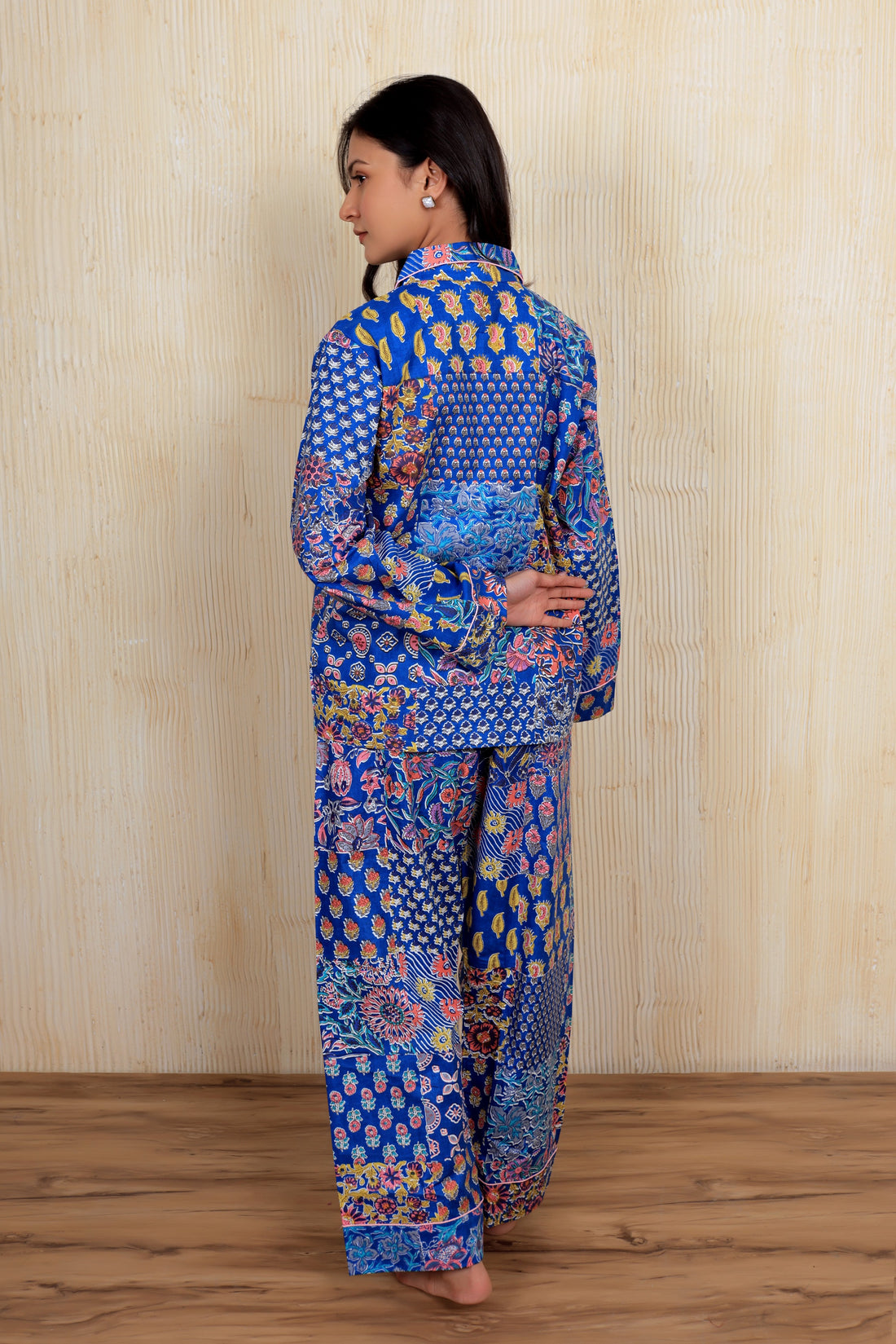 Blue Patchwork Style Funky PJ Set