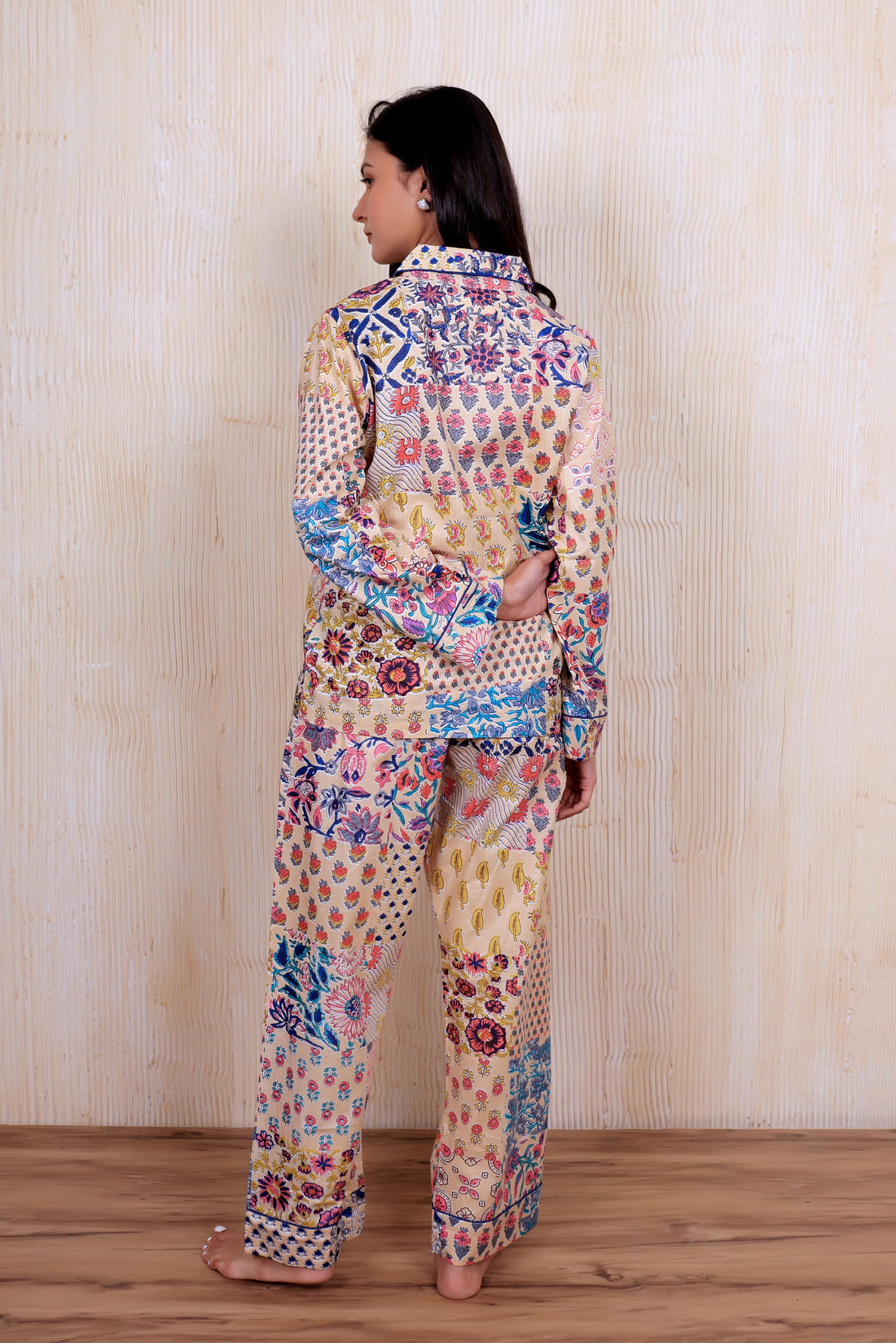 Baige Patchwork Style Funky PJ Set