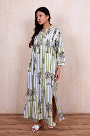 Green Floral Midi Palma Dress