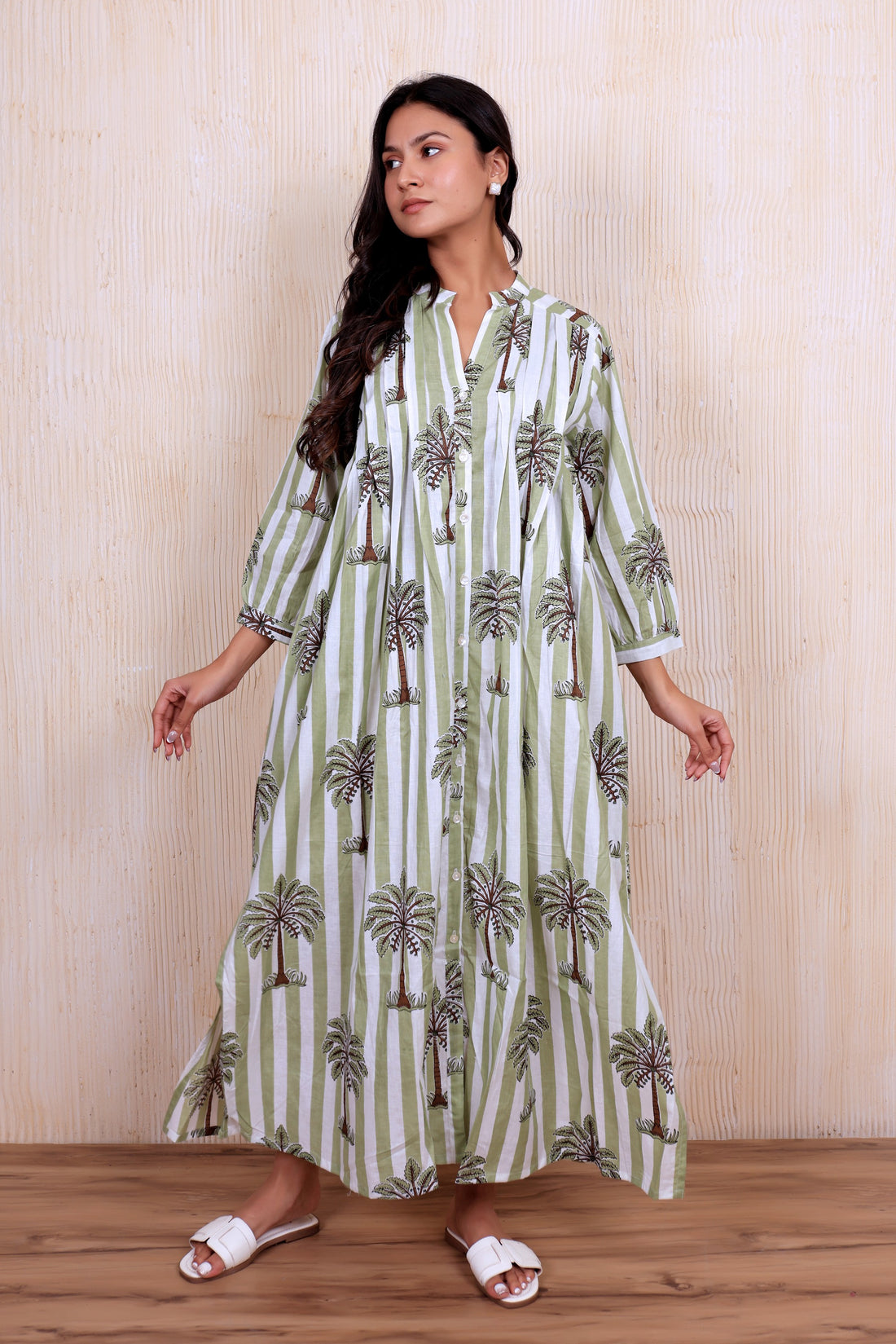 Green Floral Midi Palma Dress