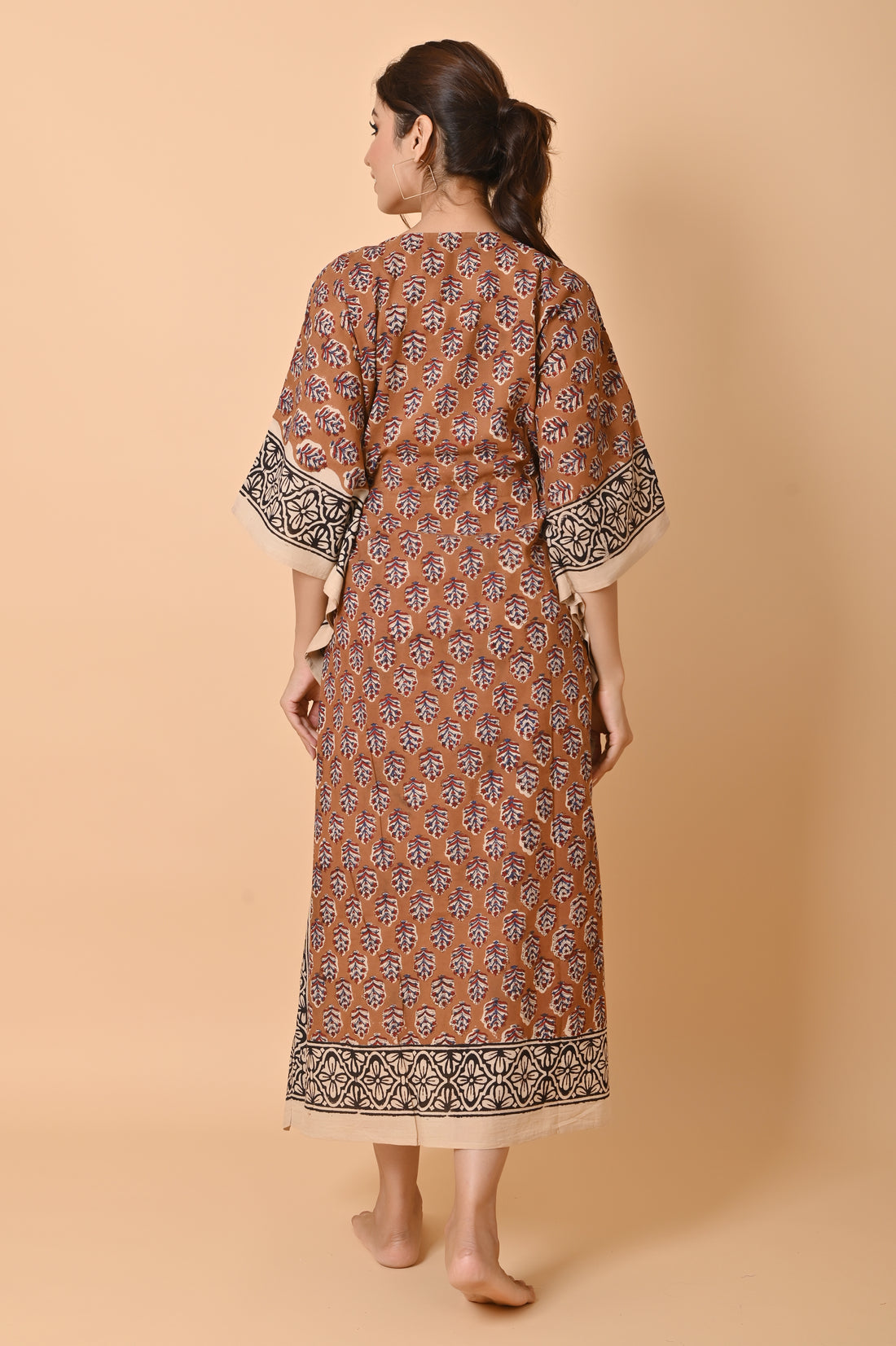 Block Print Cotton Long Kaftan