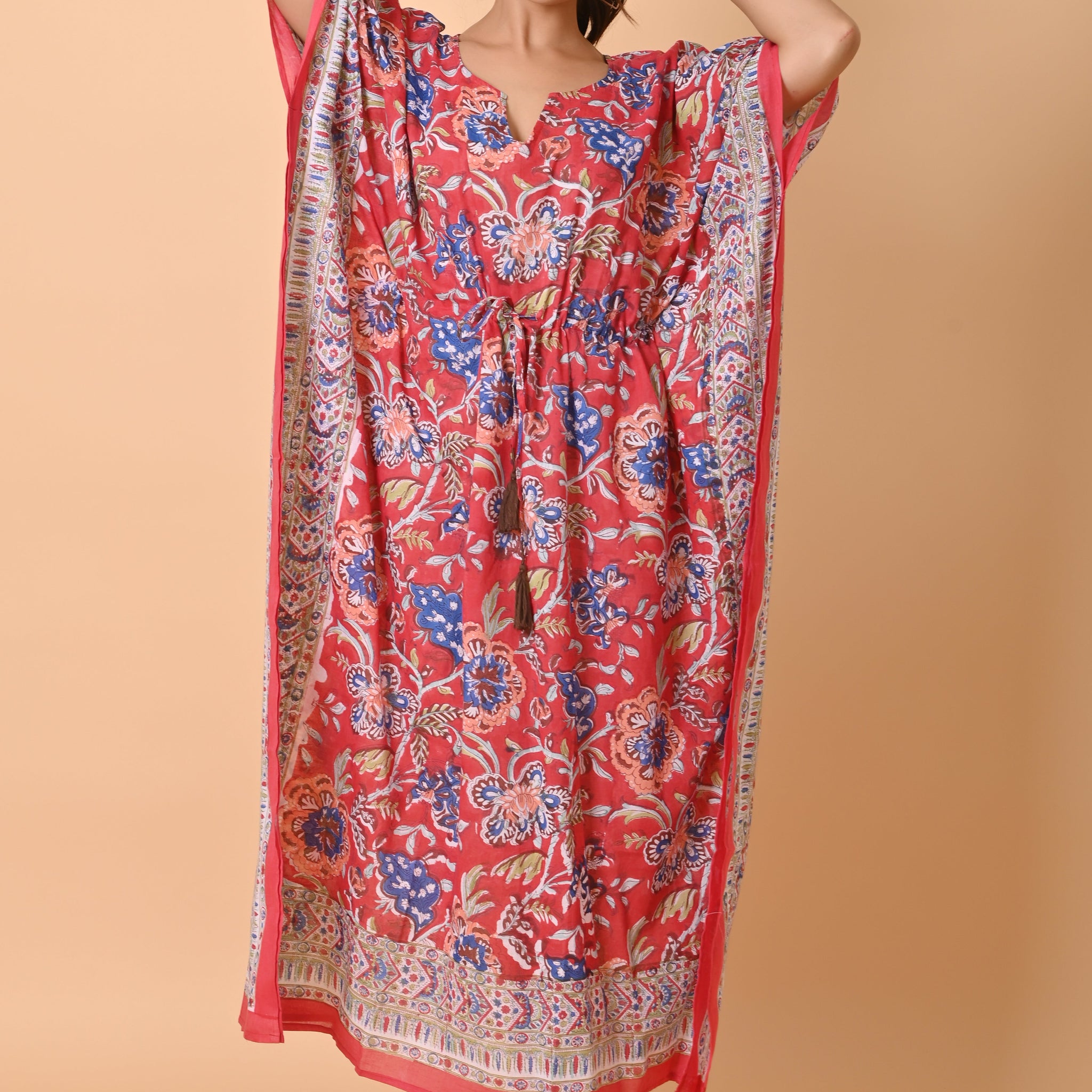 Block Print long Cotton bohemian dress