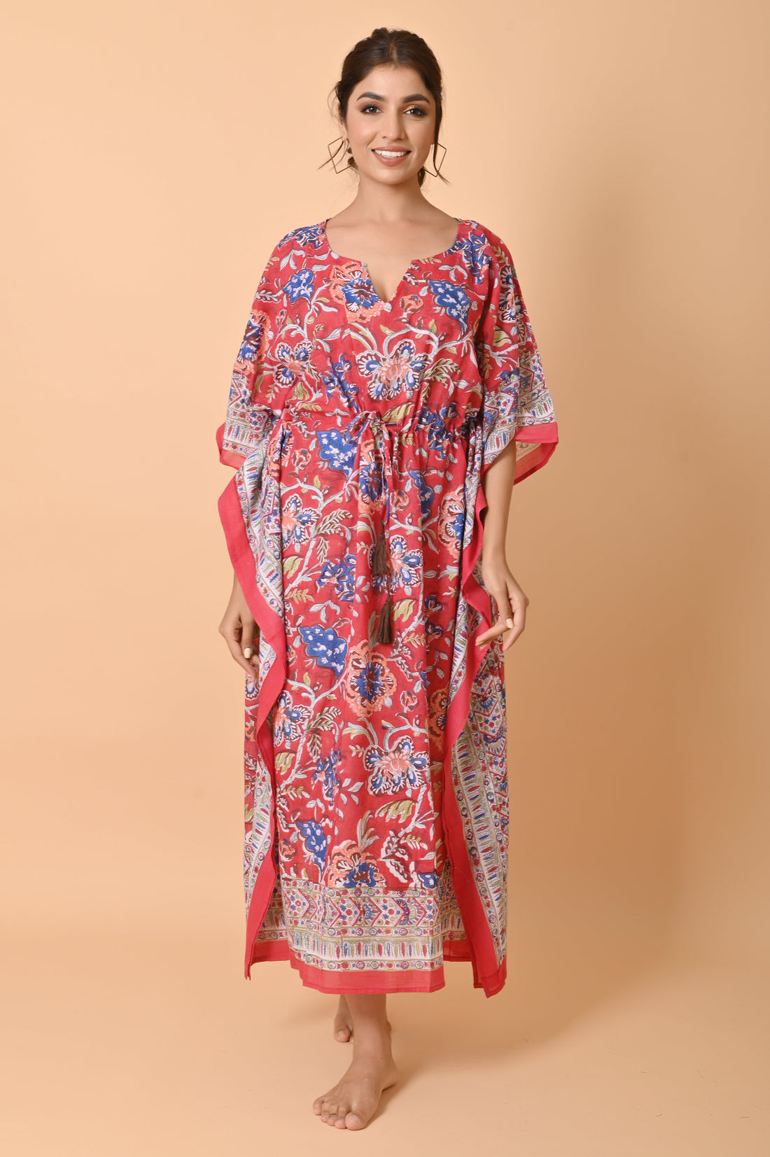 Block Print long Cotton bohemian dress