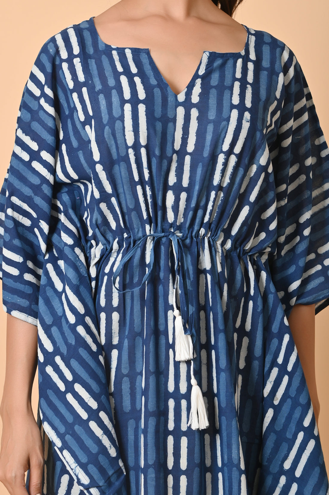 Block Print Natural indigo Long Kaftan