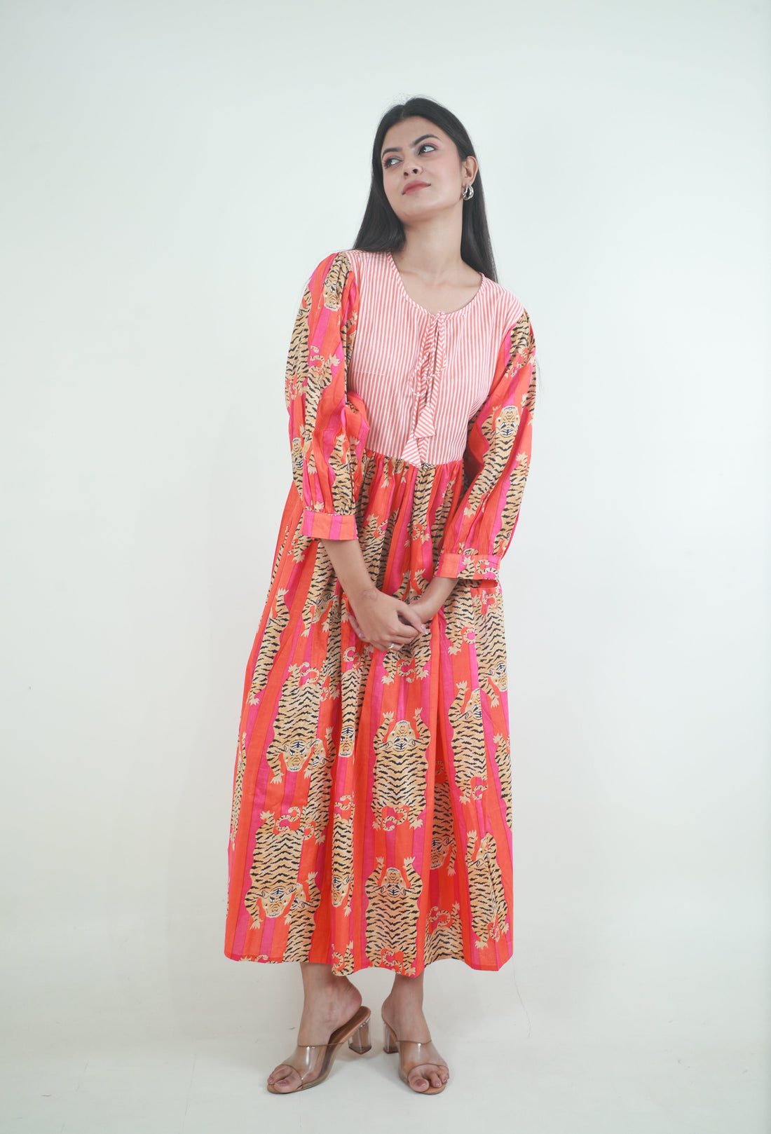 Tiger Meadow long ladies cotton maxi dress