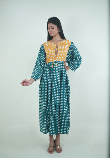 Checks Meadow ladies cotton maxi dress