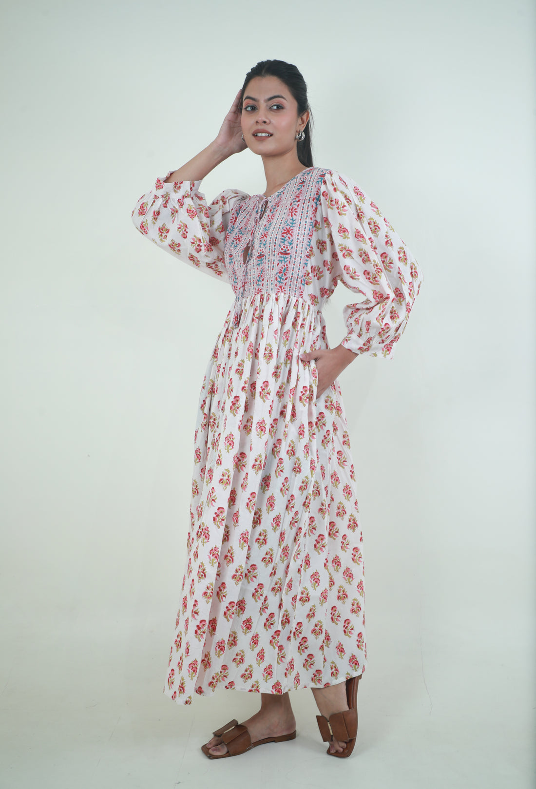 Floral Meadow  ladies cotton dress