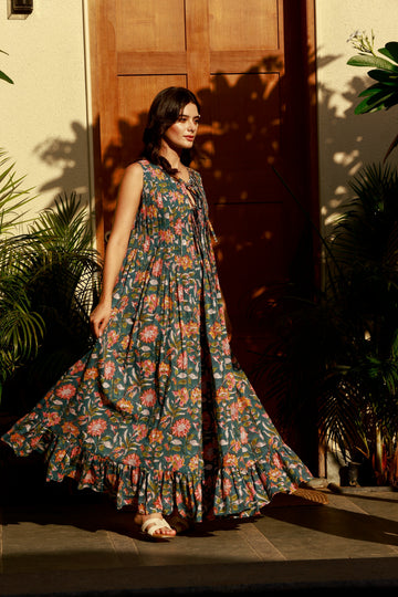Amala Dress Teal Midnight
