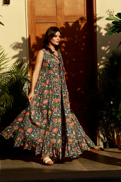 Amala Dress Teal Midnight