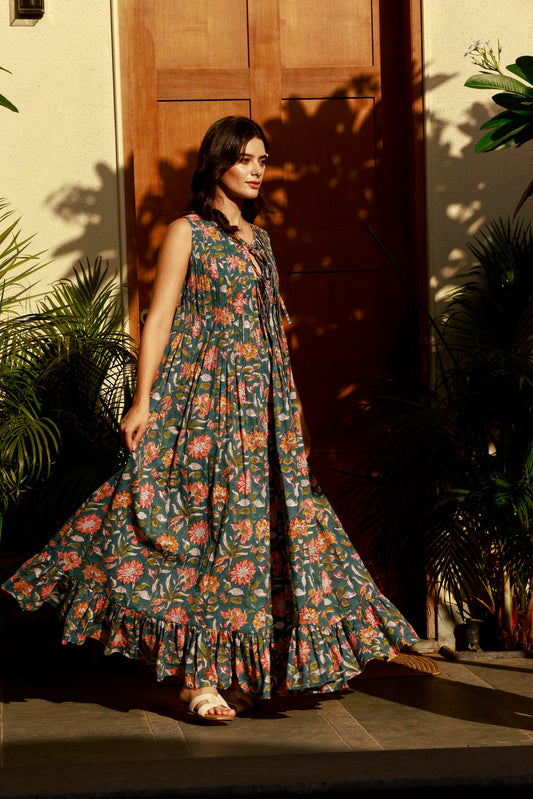 Amala Dress Teal Midnight
