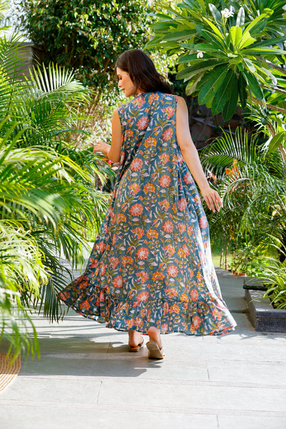 Amala Dress Teal Midnight