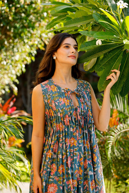 Amala Dress Teal Midnight