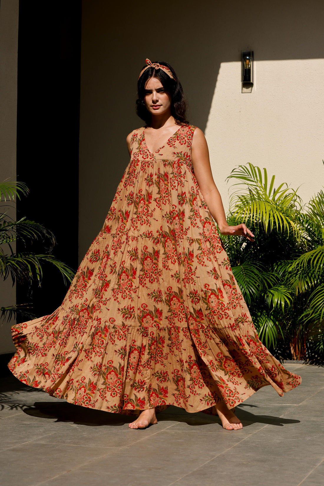 Vora Dress Apricot Floral