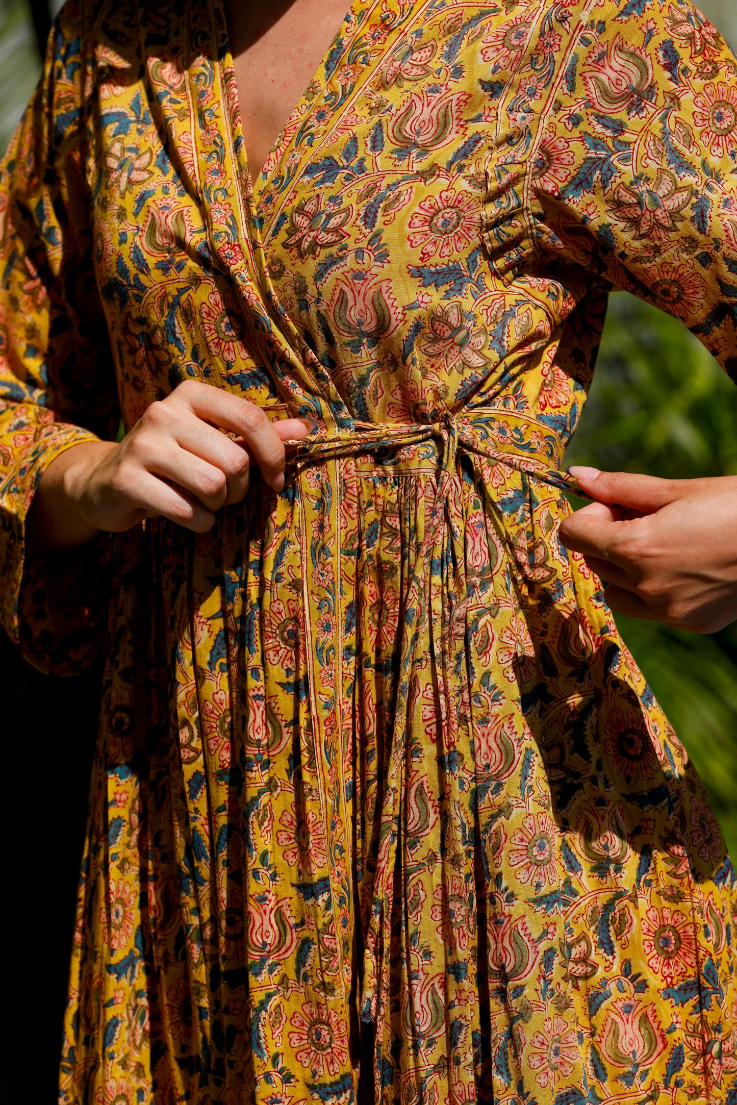 Adhara Dress Mustard Paisley