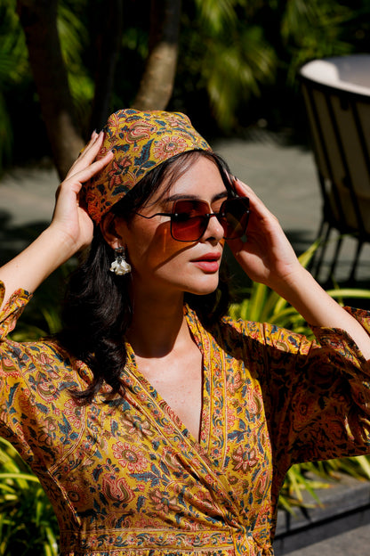 Adhara Dress Mustard Paisley
