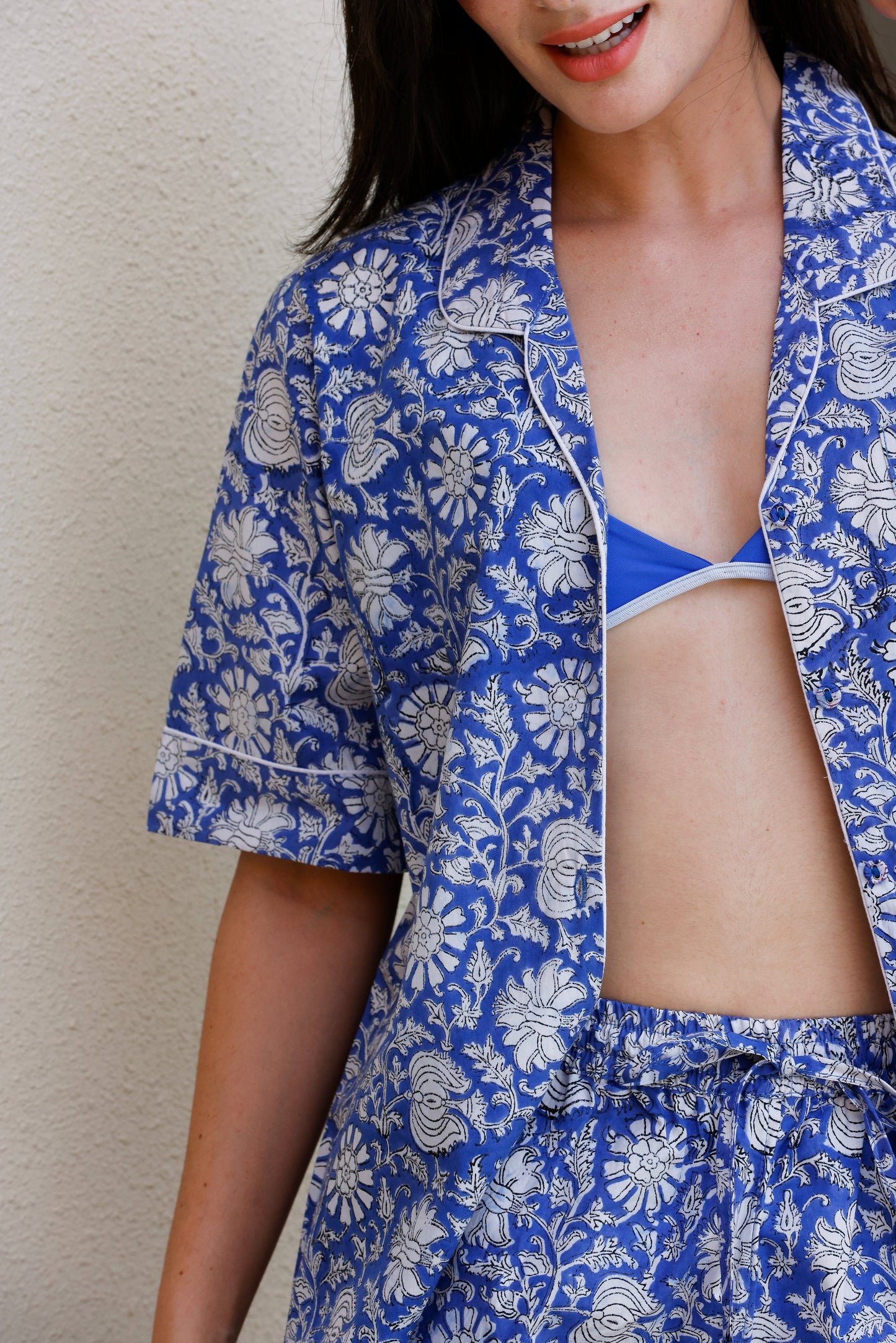 Tera Short PJ Set Blue Jasmine