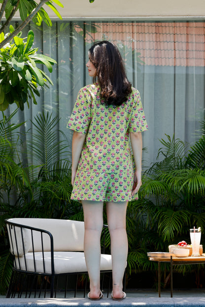 Tera Short PJ Set Lime Green