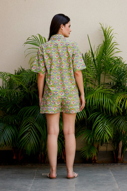Tera Short PJ Set Peacock Feather