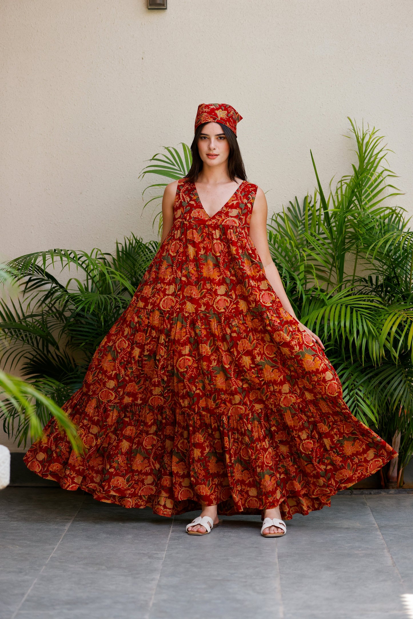 Vora Dress Burnt Crimson