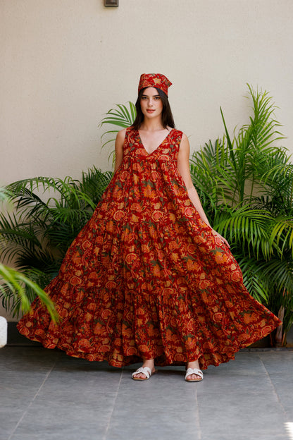 Vora Dress Burnt Crimson