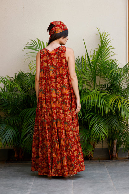 Vora Dress Burnt Crimson