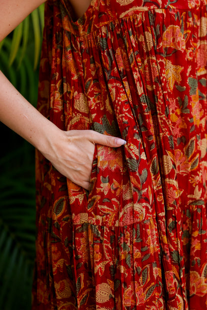 Vora Dress Burnt Crimson