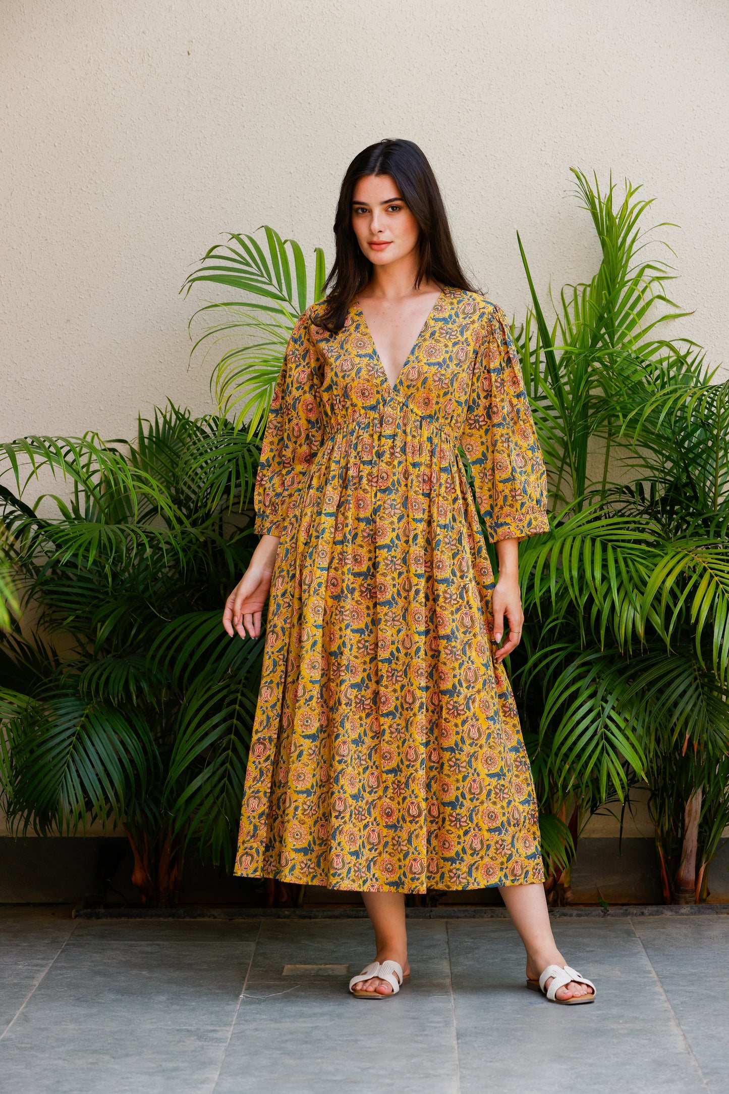 Paloma Dress Saffron Earth