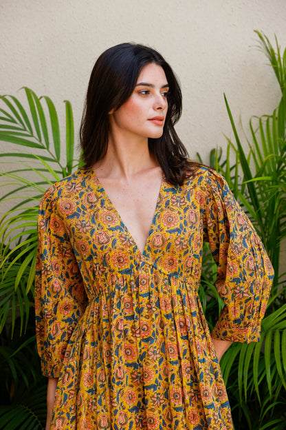 Paloma Dress Saffron Earth