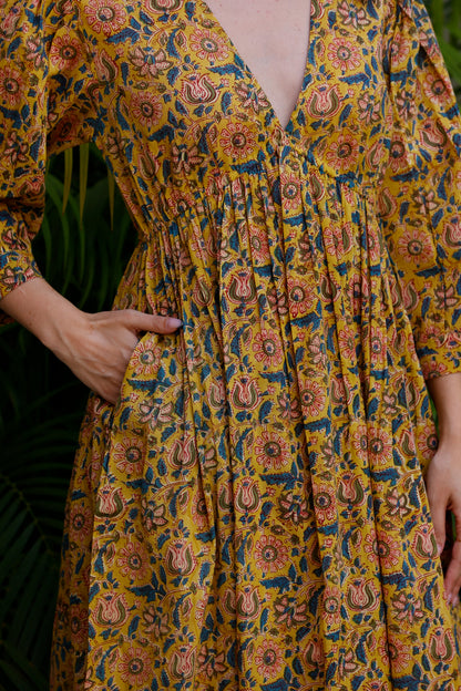 Paloma Dress Saffron Earth