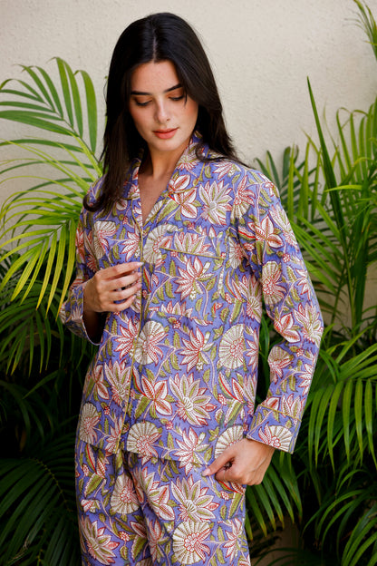 Luna PJ Set Periwinkle Blue