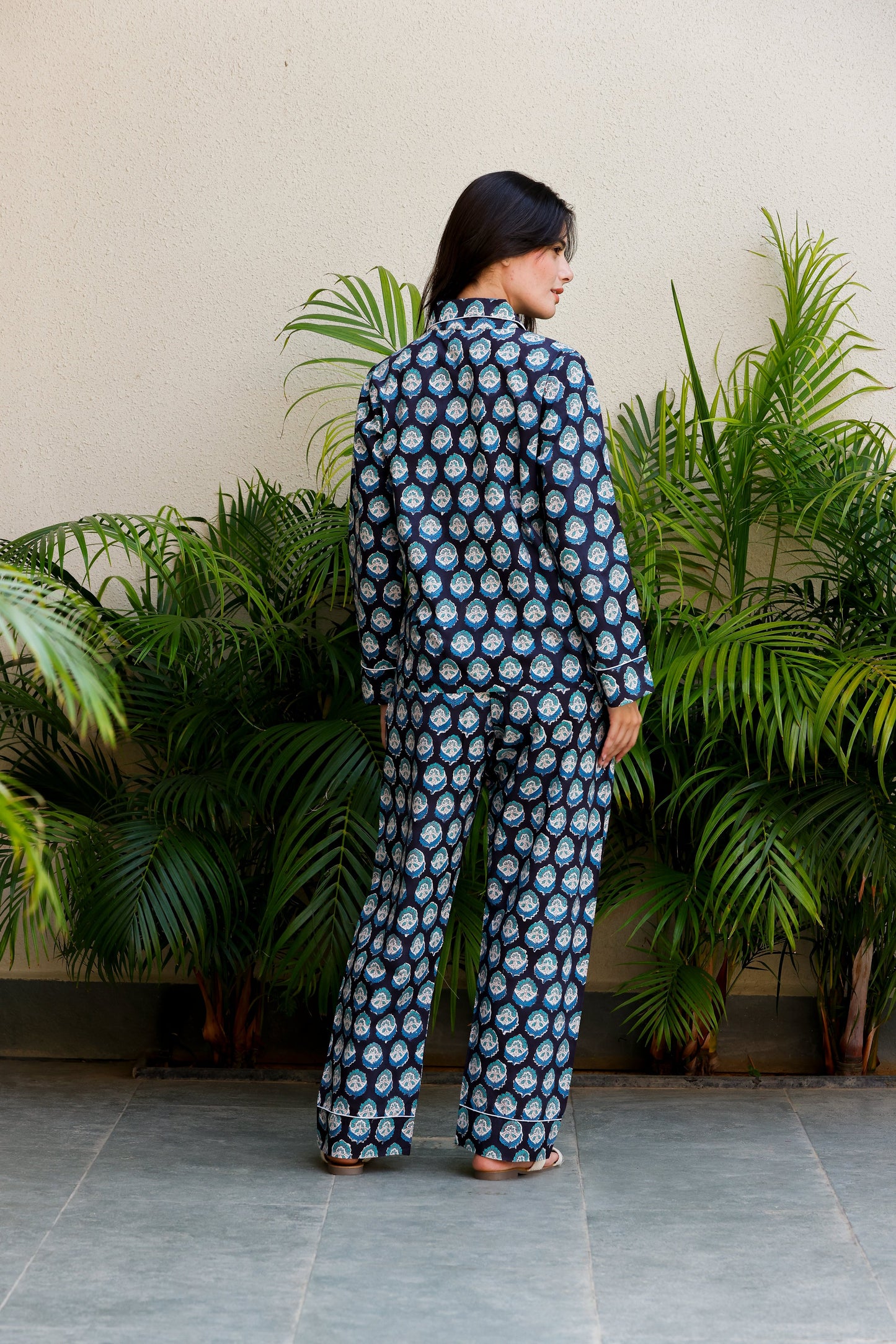 Luna PJ Set Indigo Floret