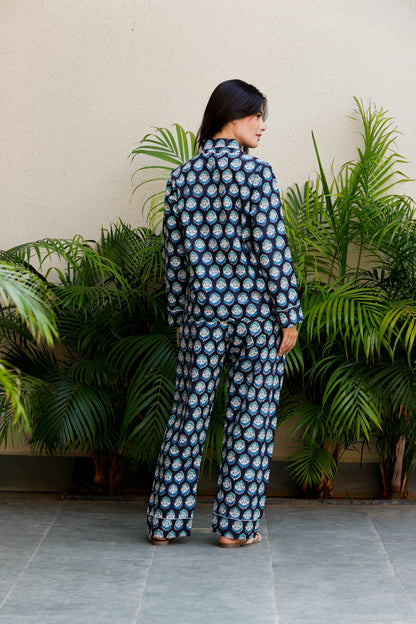 Luna PJ Set Indigo Floret