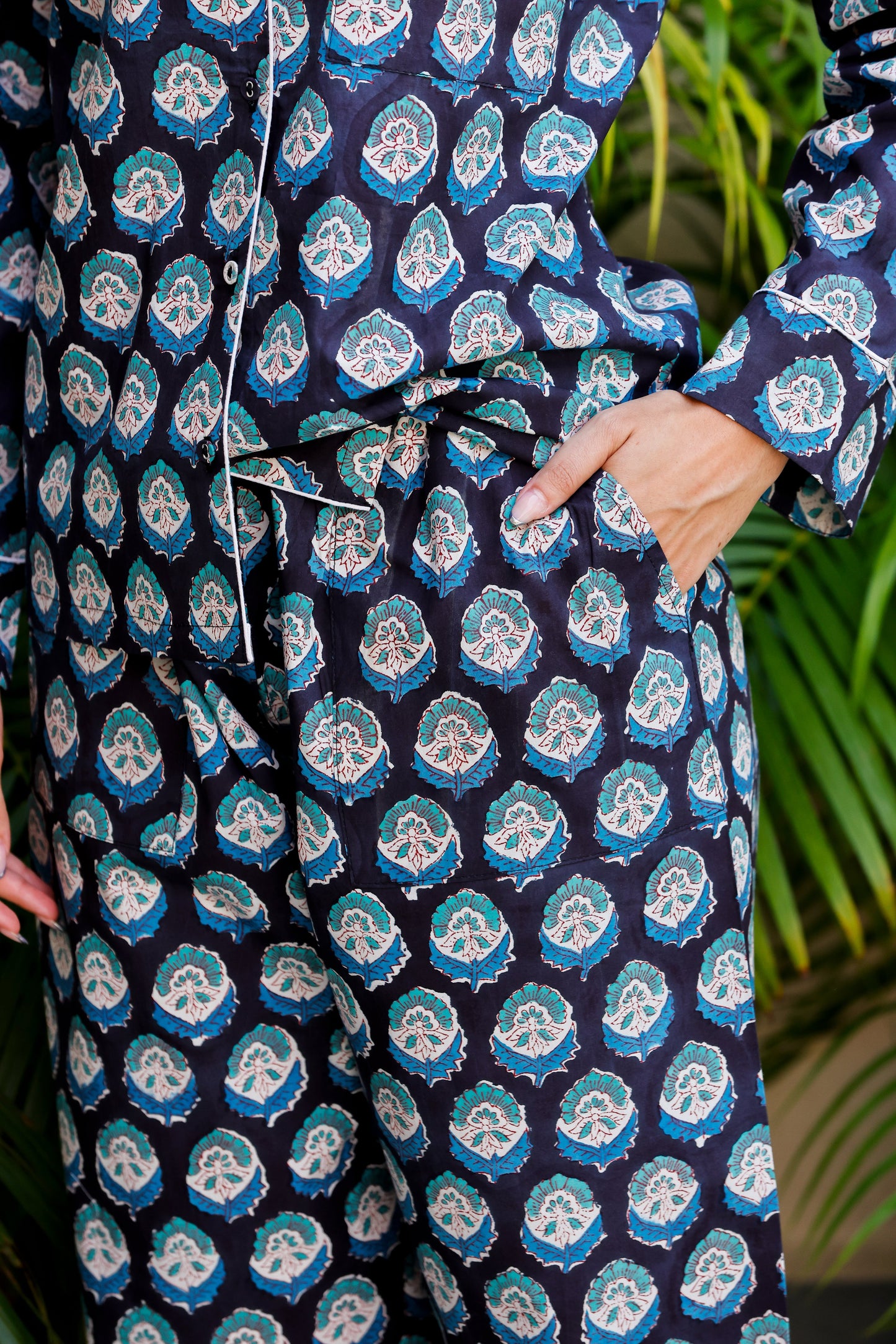 Luna PJ Set Indigo Floret