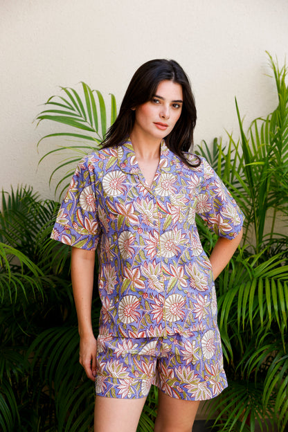 Tera Short PJ Set Periwinkle Blue