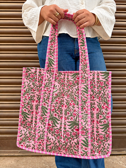 Everywhere Tote in Pink Botanica