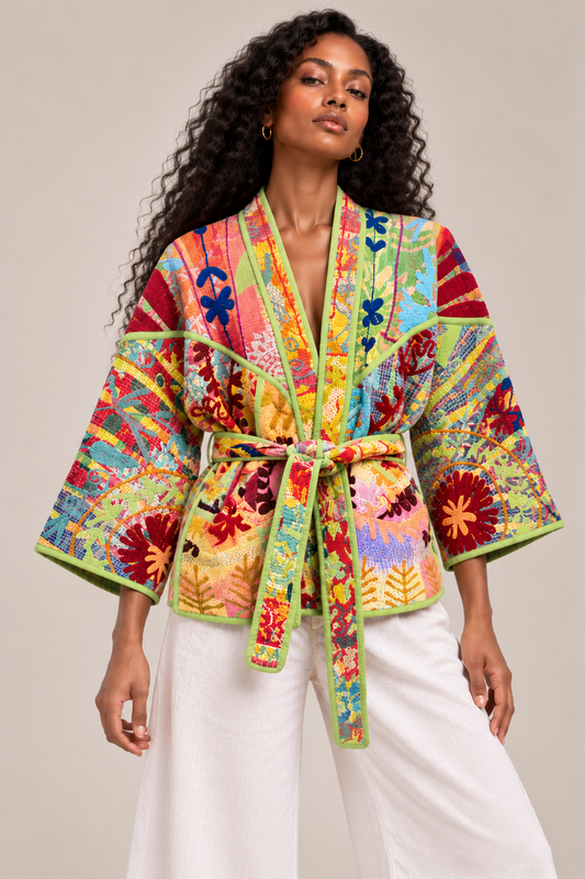 The Wild Tropics Kantha Jacket - One of One